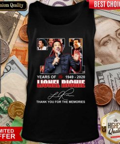 71 Year Of 1949 2020 Lionel Richie Signature Thank You For The Memories Tank Top - Design By Viewtees.com