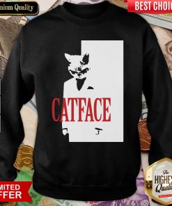 Cat Face Sweatshirt - Design By Viewtees.com