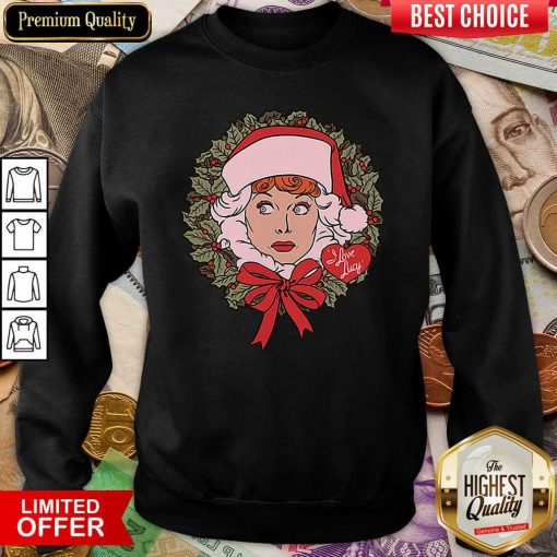 I Love Lucy Christmas Wreath Sweatshirt - Design By Viewtees.com