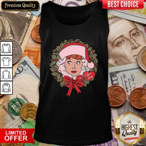 I Love Lucy Christmas Wreath Tank Top - Design By Viewtees.com