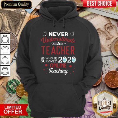 Never Underestimate A Teacher Who Survived 2020 Online Teaching Hoodie - Design By Viewtees.com