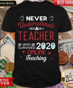 Never Underestimate A Teacher Who Survived 2020 Online Teaching Shirt - Design By Viewtees.com