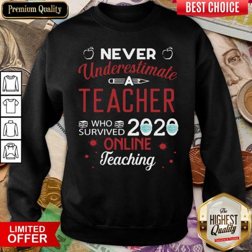 Never Underestimate A Teacher Who Survived 2020 Online Teaching Sweatshirt - Design By Viewtees.com