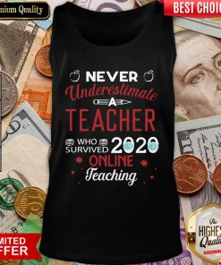 Never Underestimate A Teacher Who Survived 2020 Online Teaching Tank Top - Design By Viewtees.com