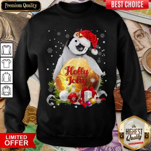Penguin Holly Jolly Ball For You For Penguin Lover Crewneck Christmas Sweatshirt - Design By Viewtees.com