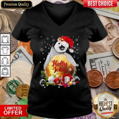 Penguin Holly Jolly Ball For You For Penguin Lover Crewneck Christmas V-neck - Design By Viewtees.com