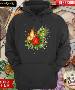 Butterfly Poinsettia Hoodie - Design By Viewtees.com
