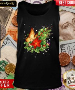 Butterfly Poinsettia Tank Top - Design By Viewtees.com
