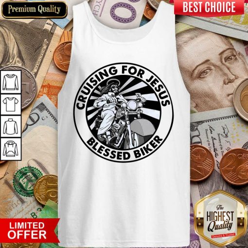 Cruising For Jesus Blessed Biker Tank Top - Design By Viewtees.com