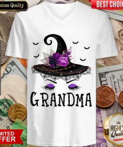 Grandma Witch Hat Halloween V-neck - Design By Viewtees.com