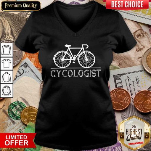 Hot The Bicycle Cycologist V-neck - Design By Viewtees.com