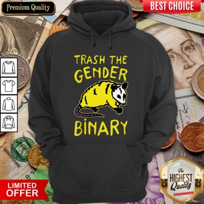 Raccoon Trash The Gender Binary Hoodie - Design By Viewtees.com