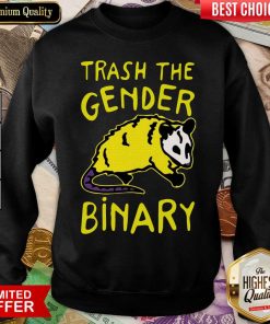 Raccoon Trash The Gender Binary Sweatshirt - Design By Viewtees.com