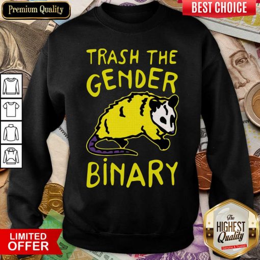 Raccoon Trash The Gender Binary Sweatshirt - Design By Viewtees.com