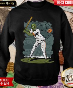 Zombie Play Baseball Pumpkin Sweatshirt - Design By Viewtees.com
