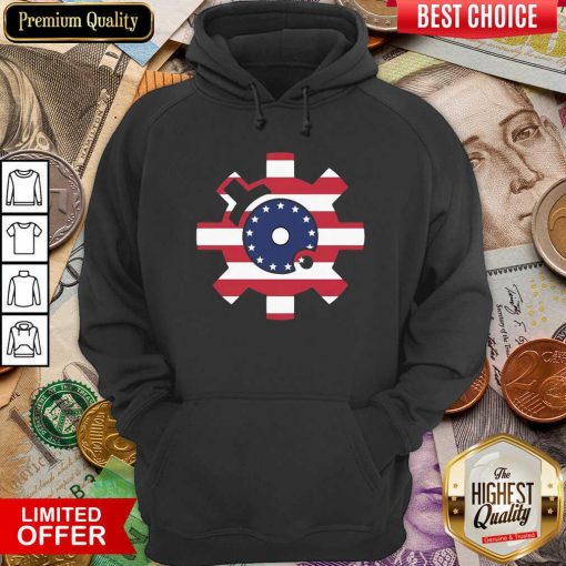 Betsy Ross Flag Bolt Face American Flag Hoodie - Design By Viewtees.com