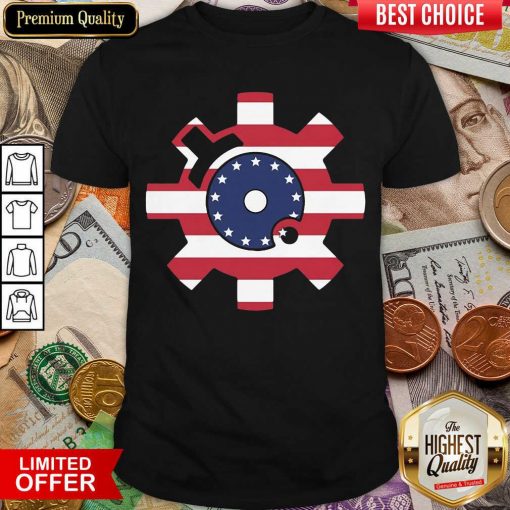 Betsy Ross Flag Bolt Face American Flag Shirt - Design By Viewtees.com