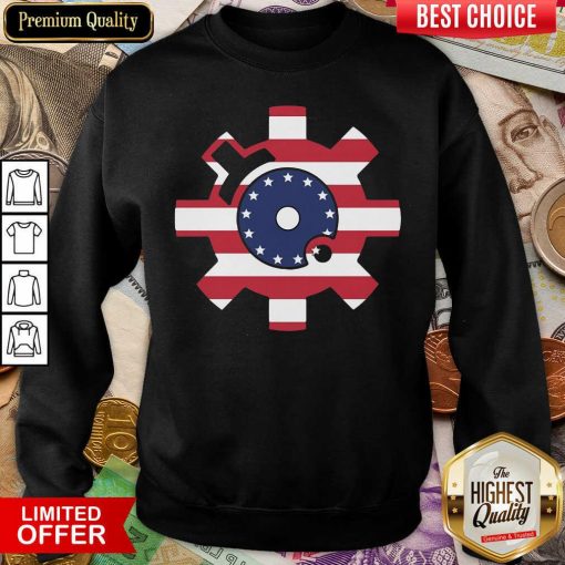 Betsy Ross Flag Bolt Face American Flag Sweatshirt - Design By Viewtees.com