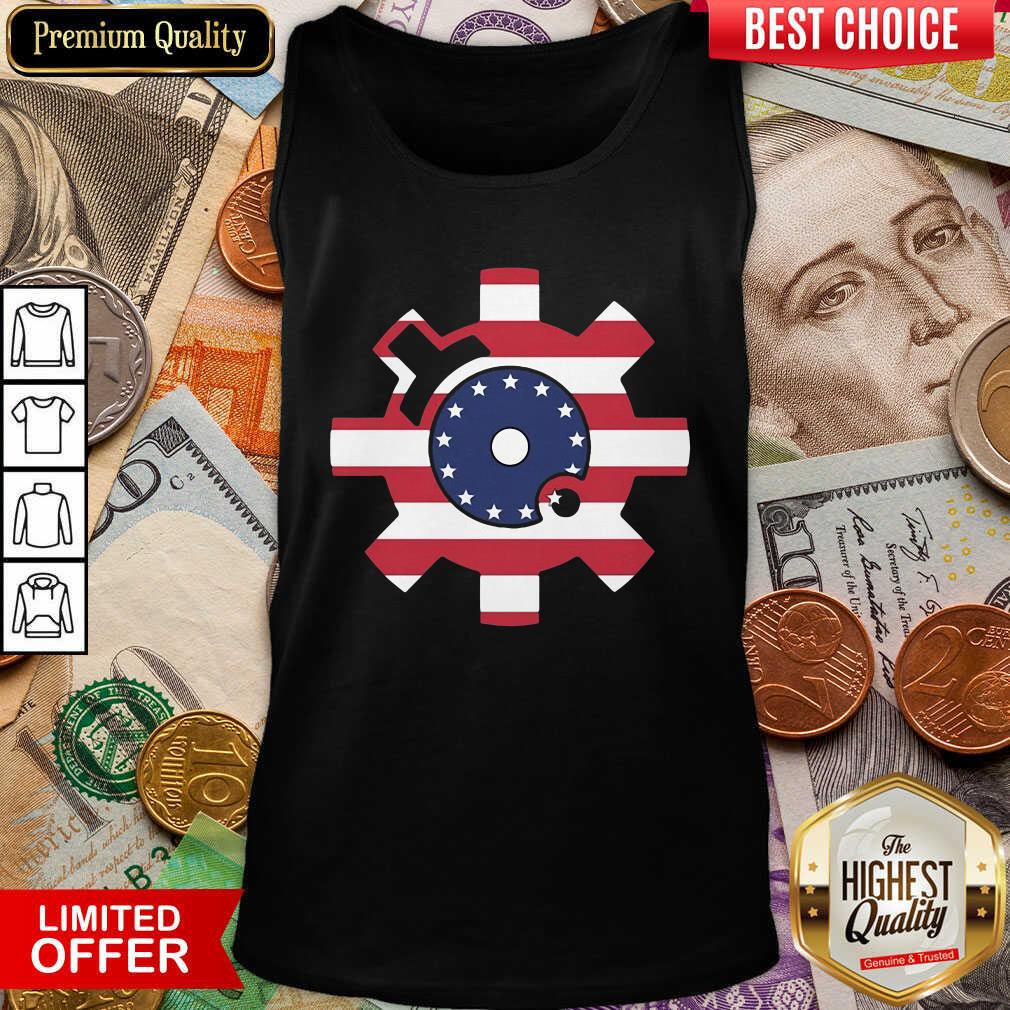 Betsy Ross Flag Bolt Face American Flag Tank Top - Design By Viewtees.com