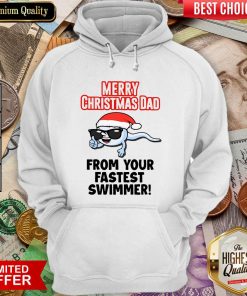 Merry Christmas Dad From Your Fastest Swimmer Hoodie - Design By Viewtees.com