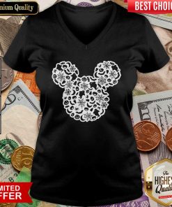 Mickey Mouse Halloween Ghost Pumpkin V-neck - Design By Viewtees.com