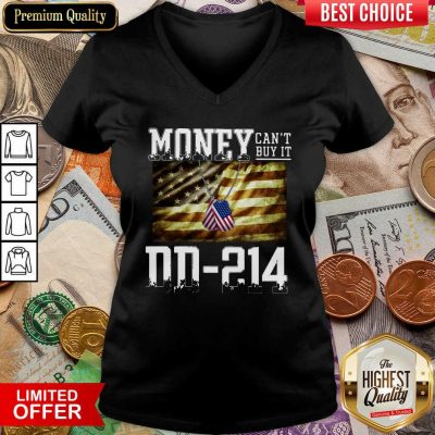 Money Can’t Buy It DD-214 American Flag V-neck - Design By Viewtees.com