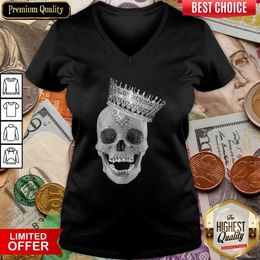 Skull Queen Diamond V-neck - Design By Viewtees.com