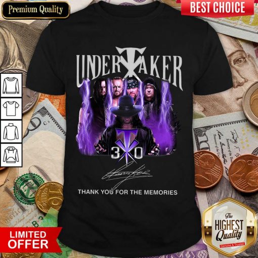 Undertaker 30th Anniversary Thank You For The Memories Signatures Shirt - Design By Viewtees.com