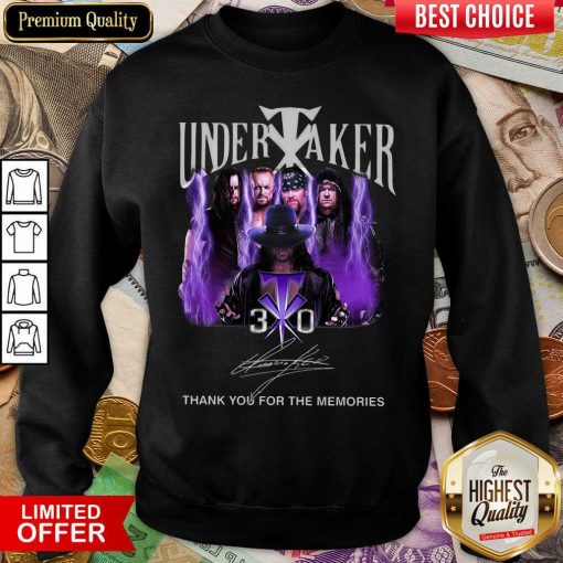 Undertaker 30th Anniversary Thank You For The Memories Signatures Sweatshirt - Design By Viewtees.com