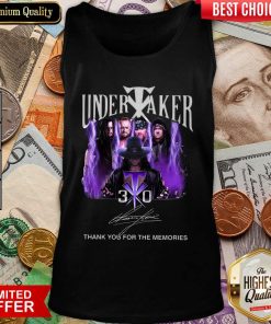 Undertaker 30th Anniversary Thank You For The Memories Signatures Tank Top - Design By Viewtees.com