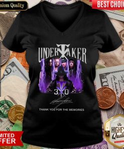 Undertaker 30th Anniversary Thank You For The Memories Signatures V-neck - Design By Viewtees.com