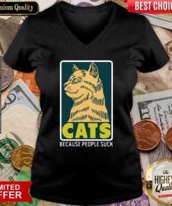 Cats Because People Suck V-neck - Design By Viewtees.com