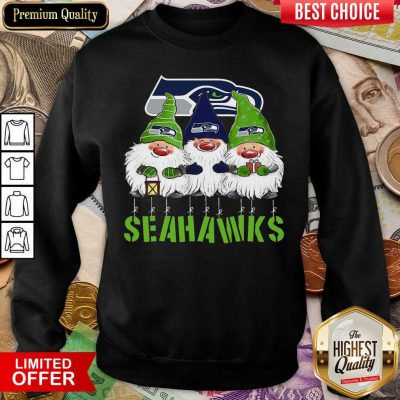 Happy Gnomies Seattle Seahawks Christmas Sweatshirt - Design By Viewtees.com 