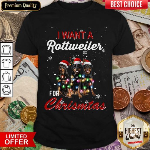 I Want A Rottweiler For Christmas Shirt - Design By Viewtees.com