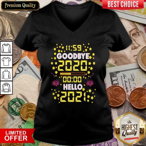 11 59 Goodbye 2020 00 00 Hello 2021 Happy New Year V-neck - Design By Viewtees.com