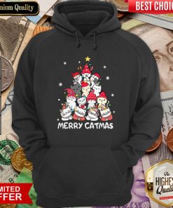 Cats Merry Catmas Merry Christmas Tree Hoodie - Design By Viewtees.com