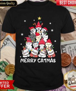 Cats Merry Catmas Merry Christmas Tree Shirt - Design By Viewtees.com