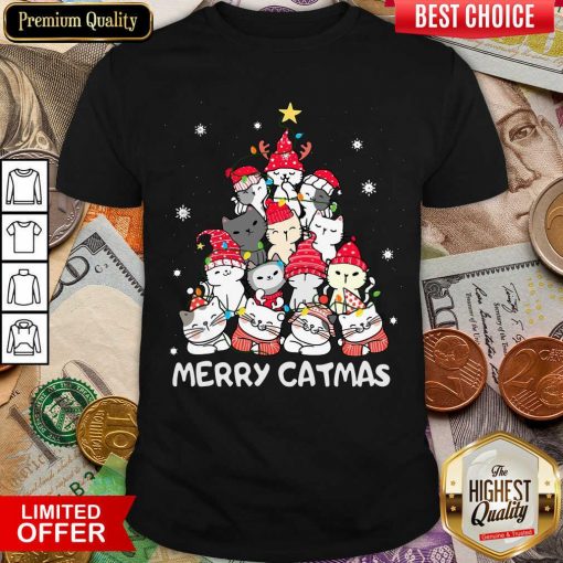 Cats Merry Catmas Merry Christmas Tree Shirt - Design By Viewtees.com