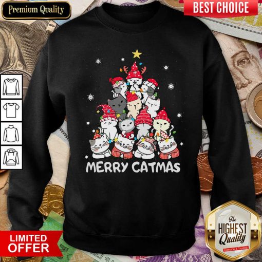 Cats Merry Catmas Merry Christmas Tree Sweatshirt - Design By Viewtees.com