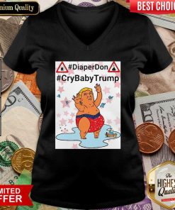 Diaper Don Crybaby Trump Ugly Christmas V-neck - Design By Viewtees.com