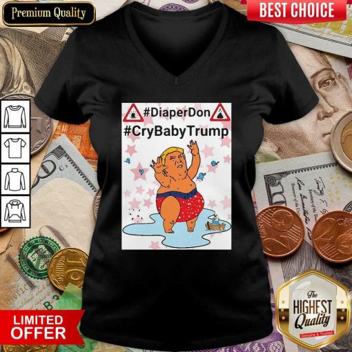 Diaper Don Crybaby Trump Ugly Christmas V-neck - Design By Viewtees.com