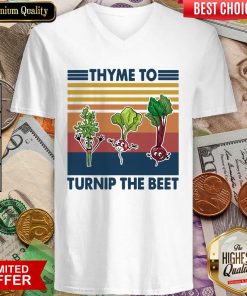 Gardening Thyme To Turnip The Beet Vintage Retro V-neck - Design By Viewtees.com