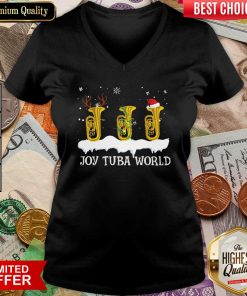 Joy Tuba World Christmas V-neck - Design By Viewtees.com