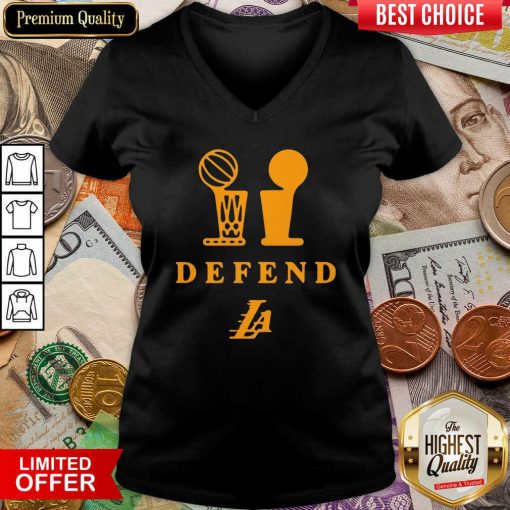 Lebron Lakers Trophy Defend V-neck - Design By Viewtees.com