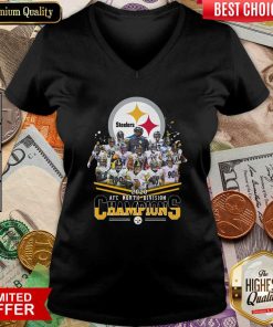 Pittsburgh Steelers 2020 Afc North Division Signatures V-neck - Design By Viewtees.com