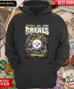 Pittsburgh Steelers Team Football All Time Greats Signatures Hoodie - Design By Viewtees.com