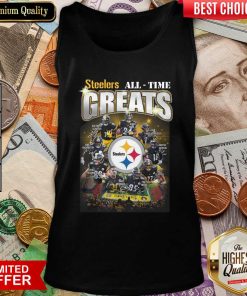 Pittsburgh Steelers Team Football All Time Greats Signatures Tank Top - Design By Viewtees.com