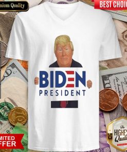 Donald Trump Hug Biden President V-neck - Design By Viewtees.com