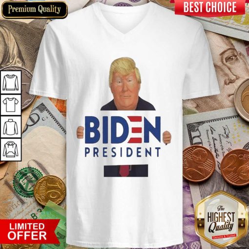 Donald Trump Hug Biden President V-neck - Design By Viewtees.com