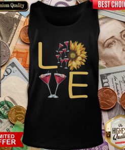 Love Sunflower Wine Tank Top - Design By Viewtees.com